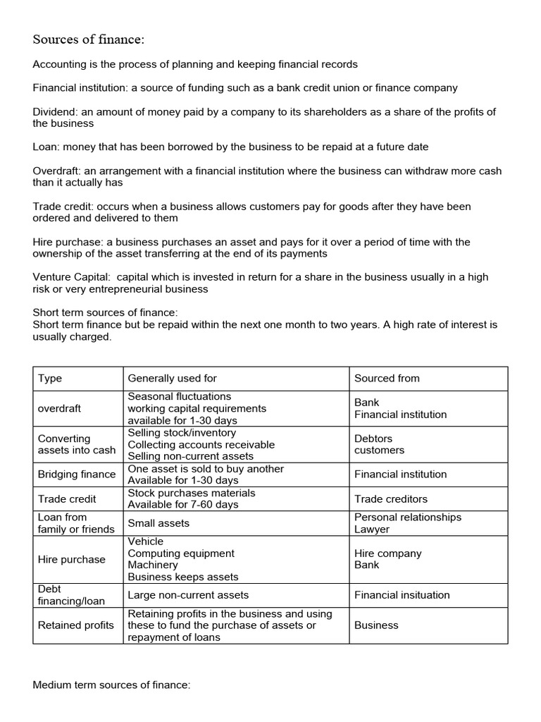 Types of Business Finance Explained | PDF | Financial Capital | Banks