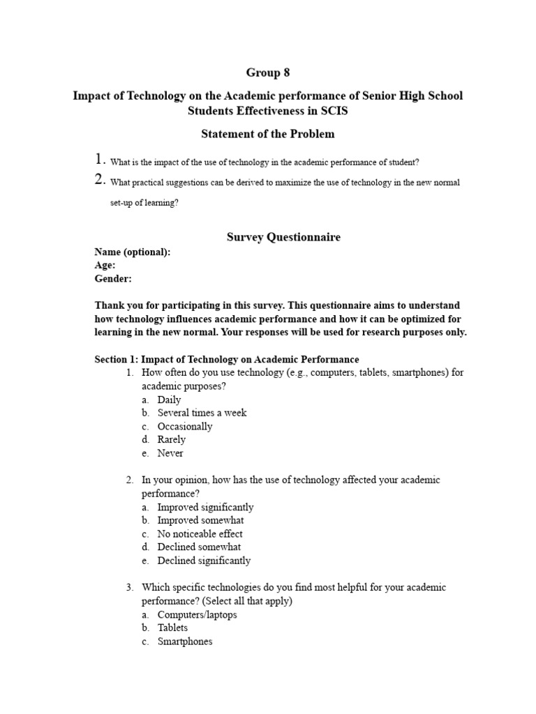 Technology's Impact on High School Learning | PDF | Educational ...