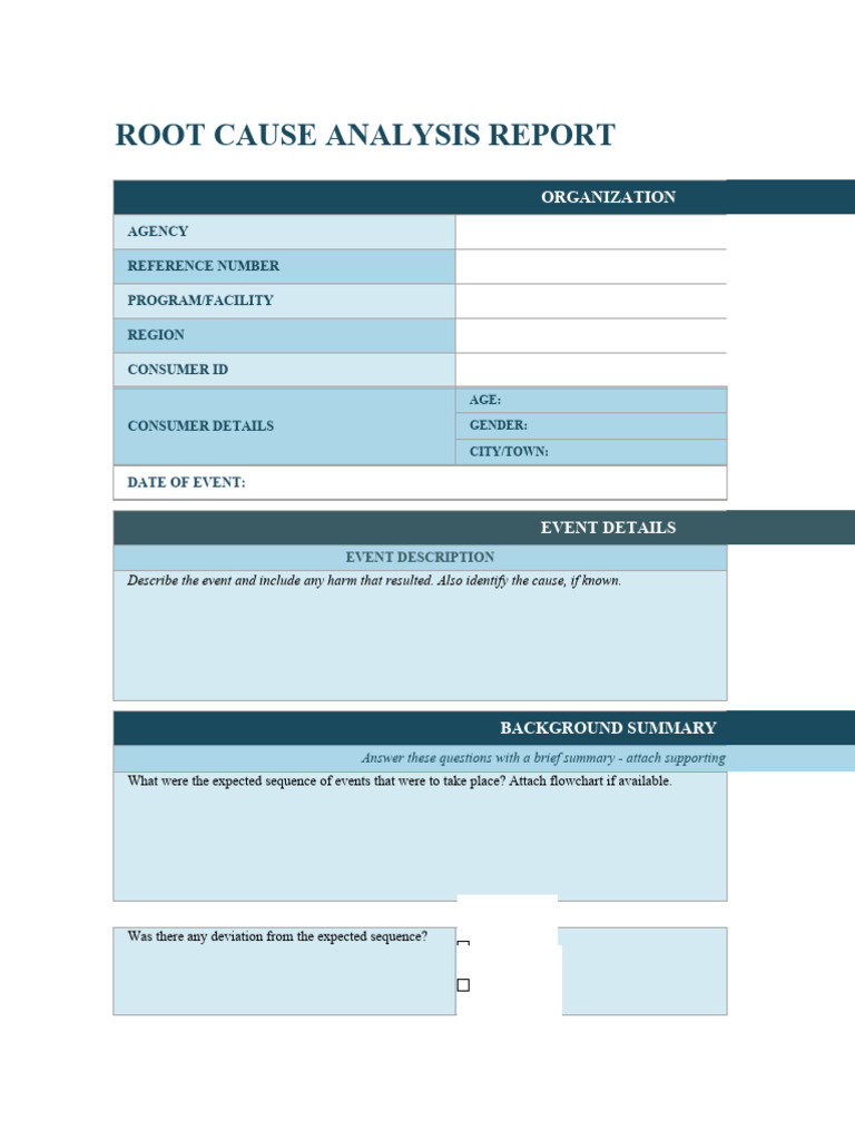 Root Cause Analysis Report | PDF | Risk | Risk Management