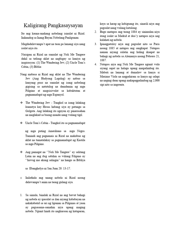 Kaligirang Pangkasaysayan | PDF