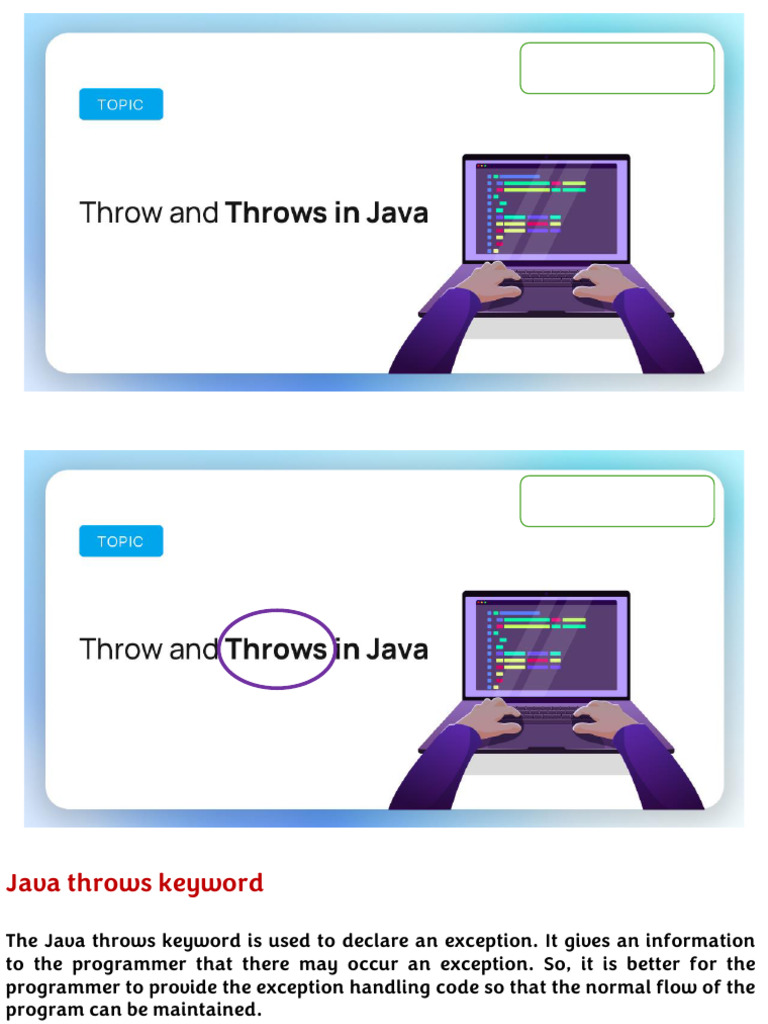 16.exception Handling - Throws, Finally and User Defined Exception ...