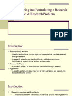 Lecture 3 - Identifying and Formulating A Research Question and Problems