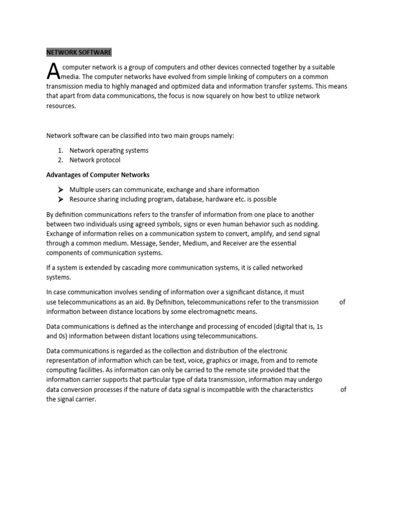 Network software pdf
