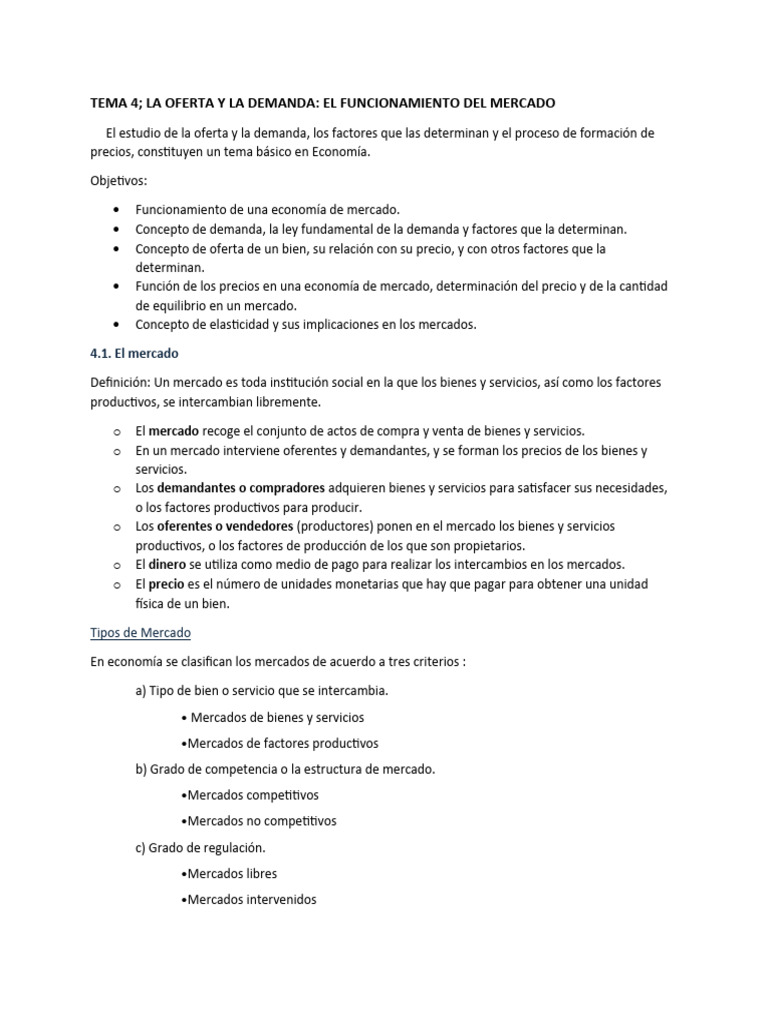 Oferta y Demanda en Economía de Mercado | PDF | Mercado (economía ...