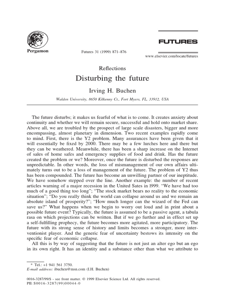 Disturbing the Future Insights and Risks PDF