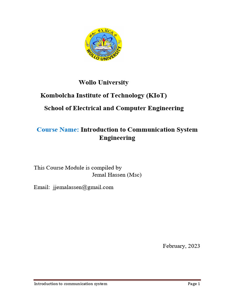 Introduction to Communication Systems | PDF | Modulation | Radio ...