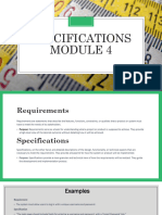 Module 4 - Specifications