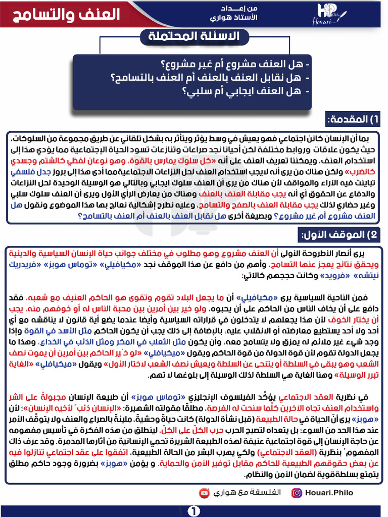 العنف والتسامح هواري 2024 | PDF
