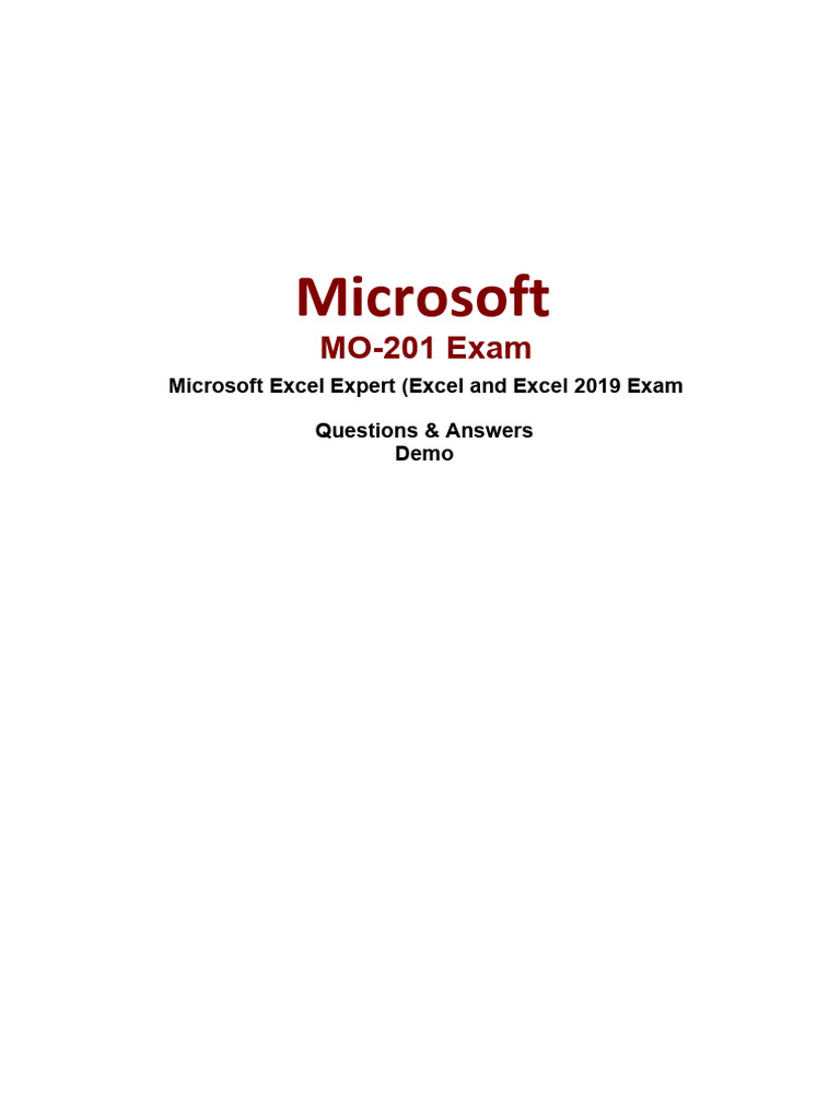 Excel MO-201 Exam Guide: Tasks & Tips | PDF | Spreadsheet | Microsoft Excel