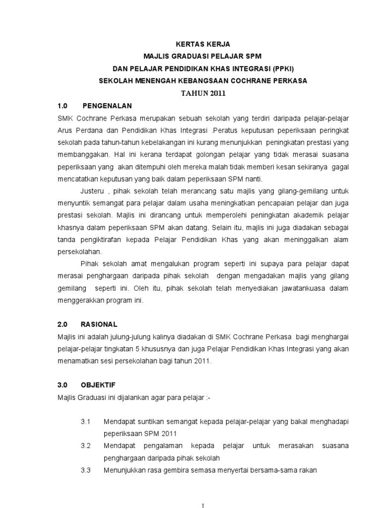 Kertas Kerja Majlis Graduasi  PDF