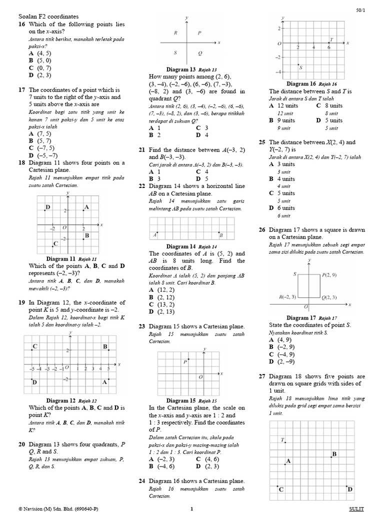 Soalan F2 Coordinates | PDF