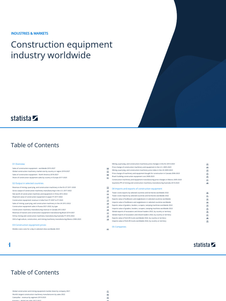 Study - Id87393 - Construction Equipment Industry Worldwide | PDF ...