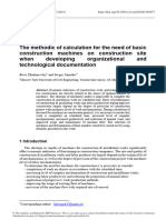 The methodic of calculation for the need of basic construction machines on construction site