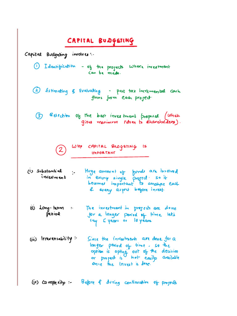 FM Handwritten Notes - Investing Decision | PDF