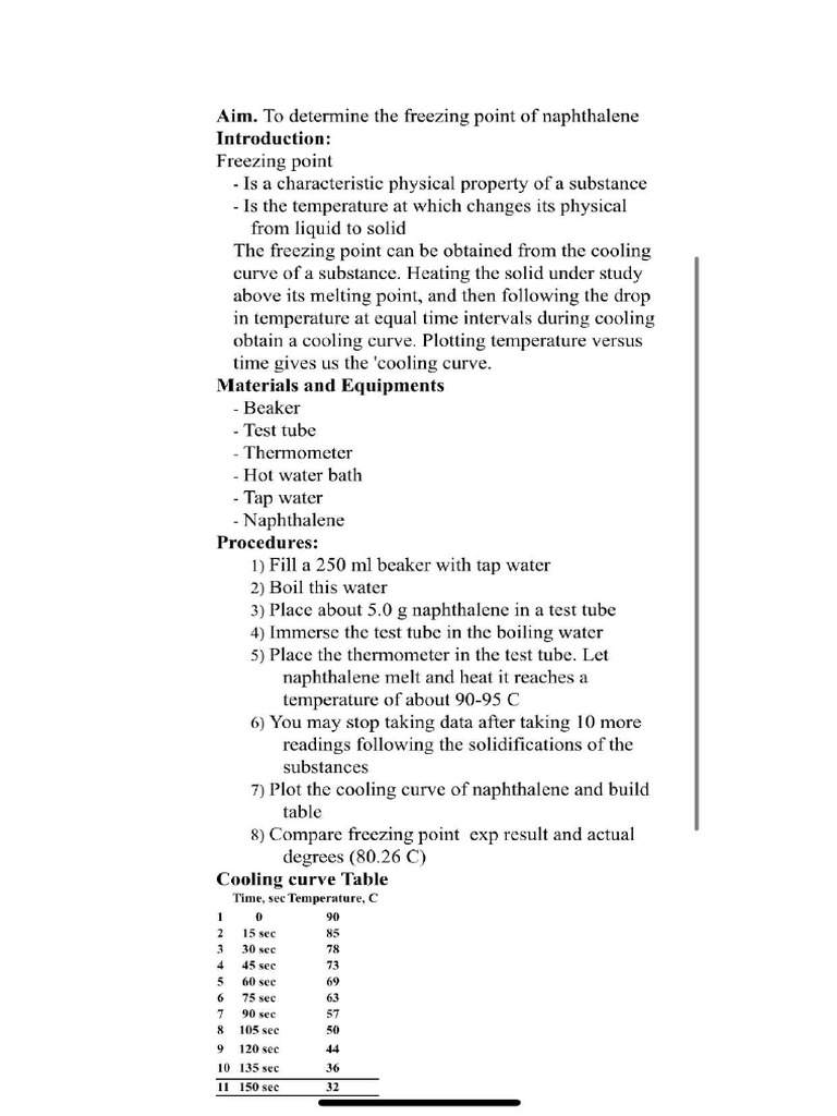 Freezing Point of Substance | PDF