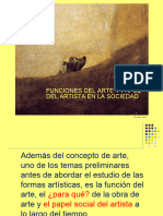 Funcion Del Arte y Papel Del Artista en La Sociedad