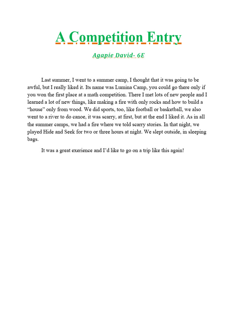 A Competition Entry | PDF