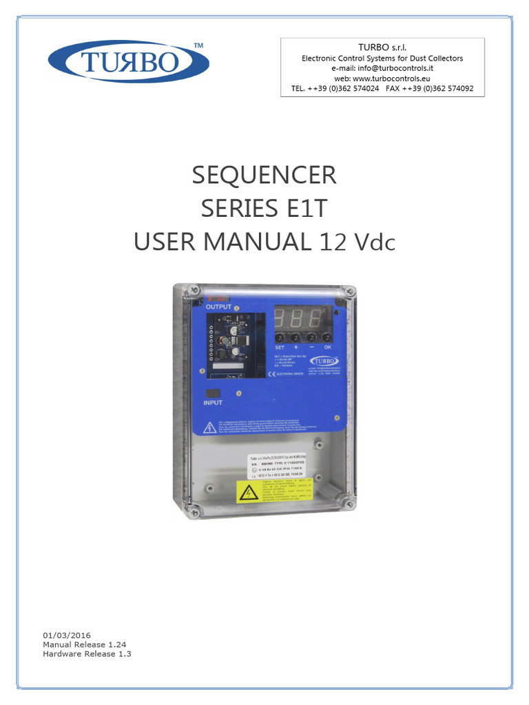 E1T Sequencer User Manual for Dust Control | PDF | Relay | Vacuum Tube