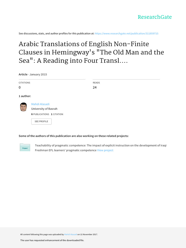 Non Finite Clauses Exercises