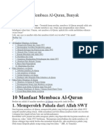 10 Manfaat Membaca Al Quran