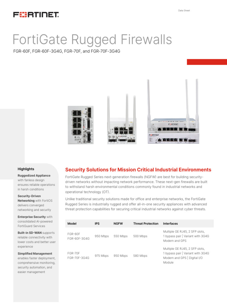 FortiGate Rugged Series | PDF | Security | Computer Security