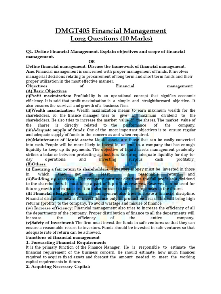 Financial Management Overview | PDF | Cost Of Capital | Capital Structure