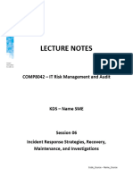 LN7-S7-W6-R0-Incident Response - Strategies, Recovery, Maintenance and Investigations