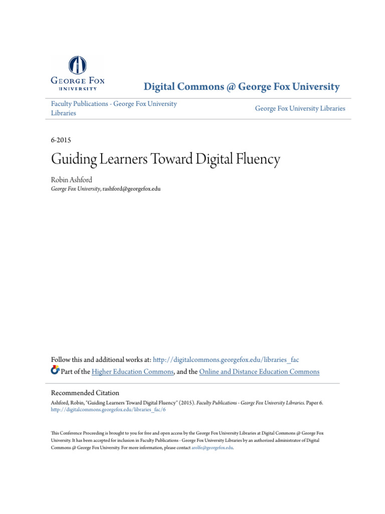 Guiding Learners in Digital Fluency | PDF | Literacy | Computing