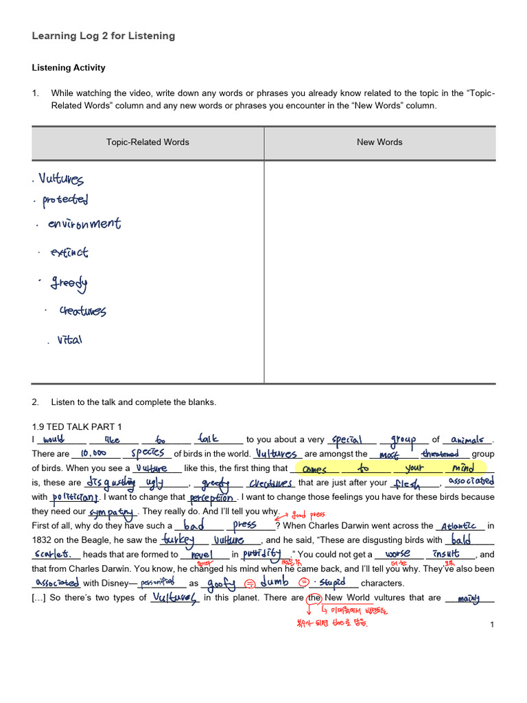 3 Learning Log 2 For Listening | PDF