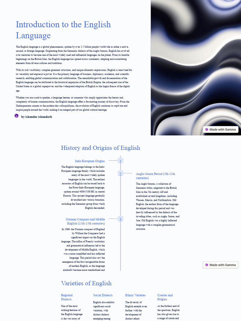 Overview of the English Language | PDF | English Language | Word