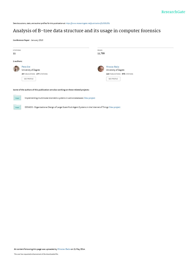 Analysis of B-Tree Data Structure and Its Usage in Computer Forensics ...