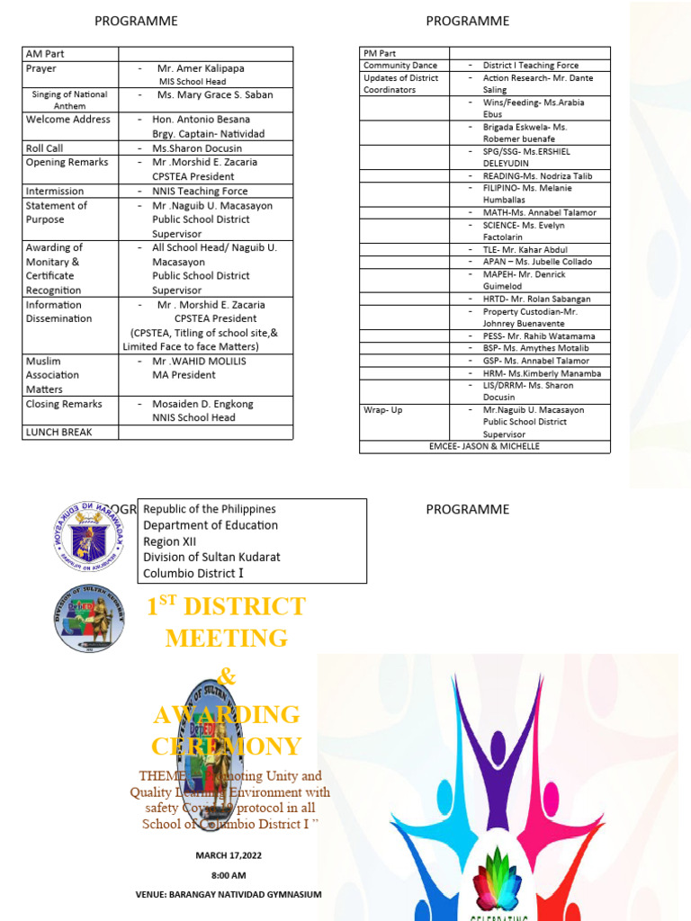 Columbio District I Meeting Agenda | PDF