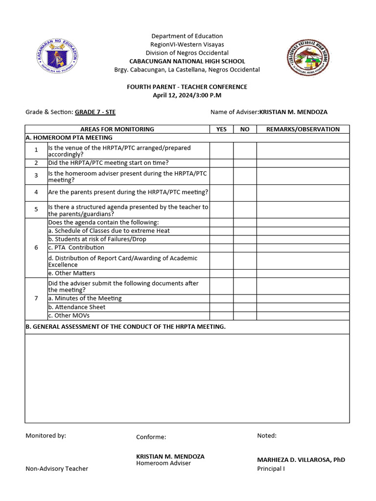 Parent-Teacher Meeting Insights | PDF