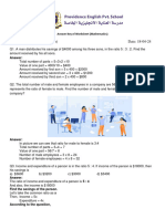 Answer Key of Worksheet of CH 12