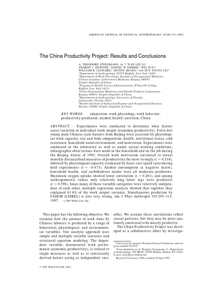 O Projeto de Produtividade Da China | PDF | Regression Analysis