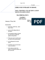2013 Mock Mathematics Form Four Paper 1-1