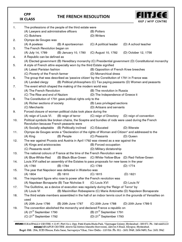 9th+Class the+French+Resolution Social+Cpp+(Smv) | PDF | French ...