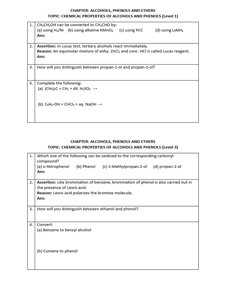 Alcohols Dt Pdf Ethanol Ether