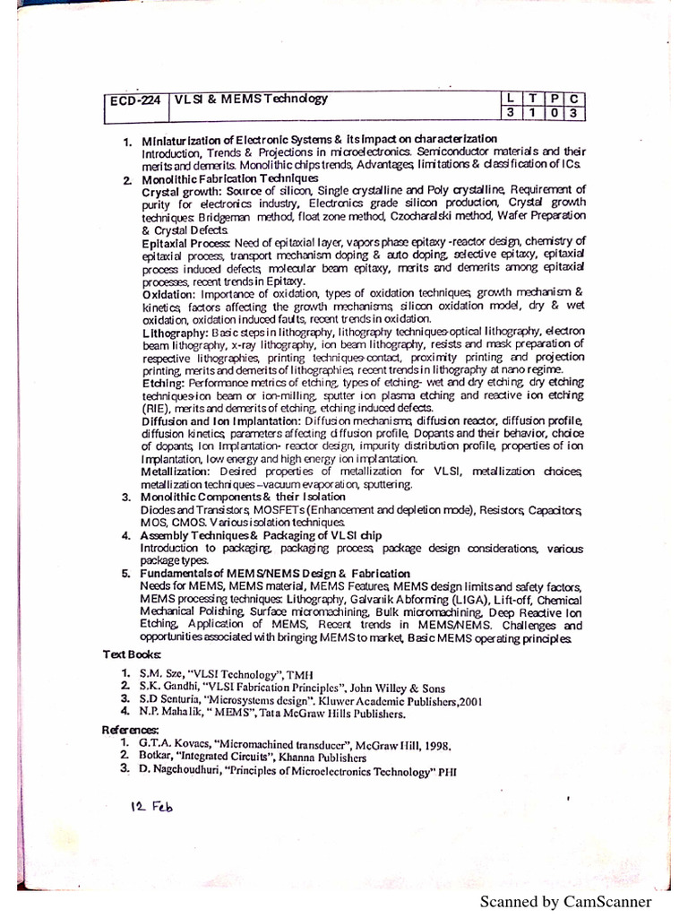 Vlsi and mems technology notes pdf