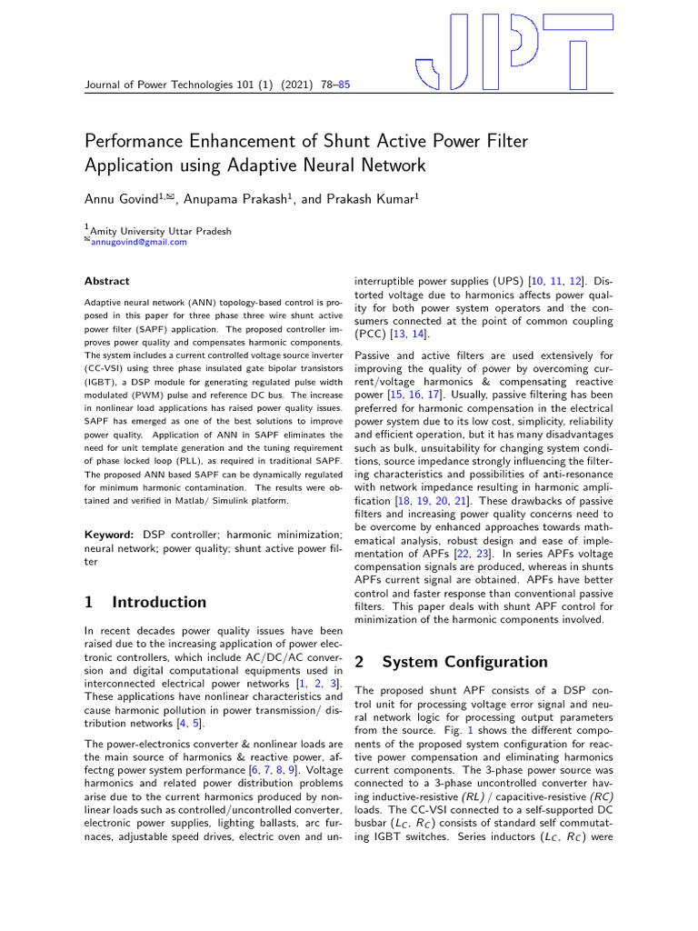 ANN-Based Shunt Active Power Filter | PDF | Ac Power | Power Electronics