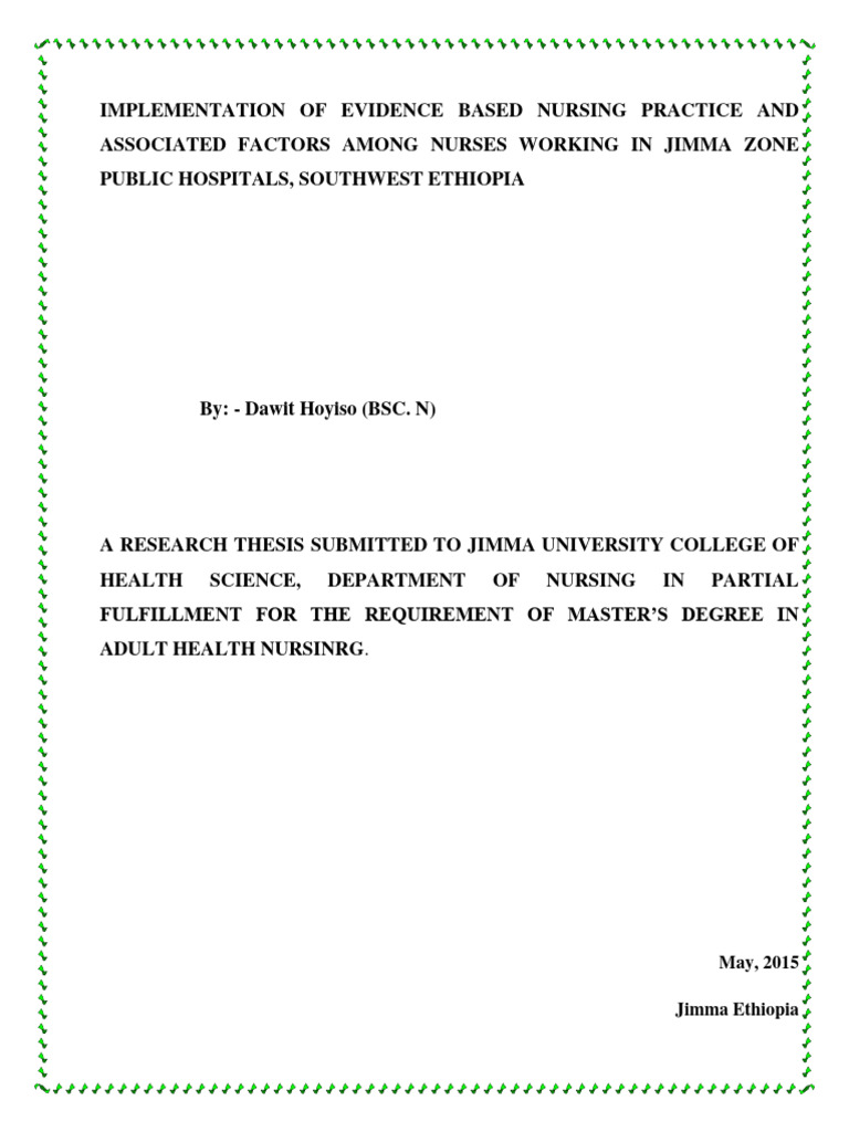 Evidence-Based Nursing in Jimma Hospitals | PDF | Evidence Based ...