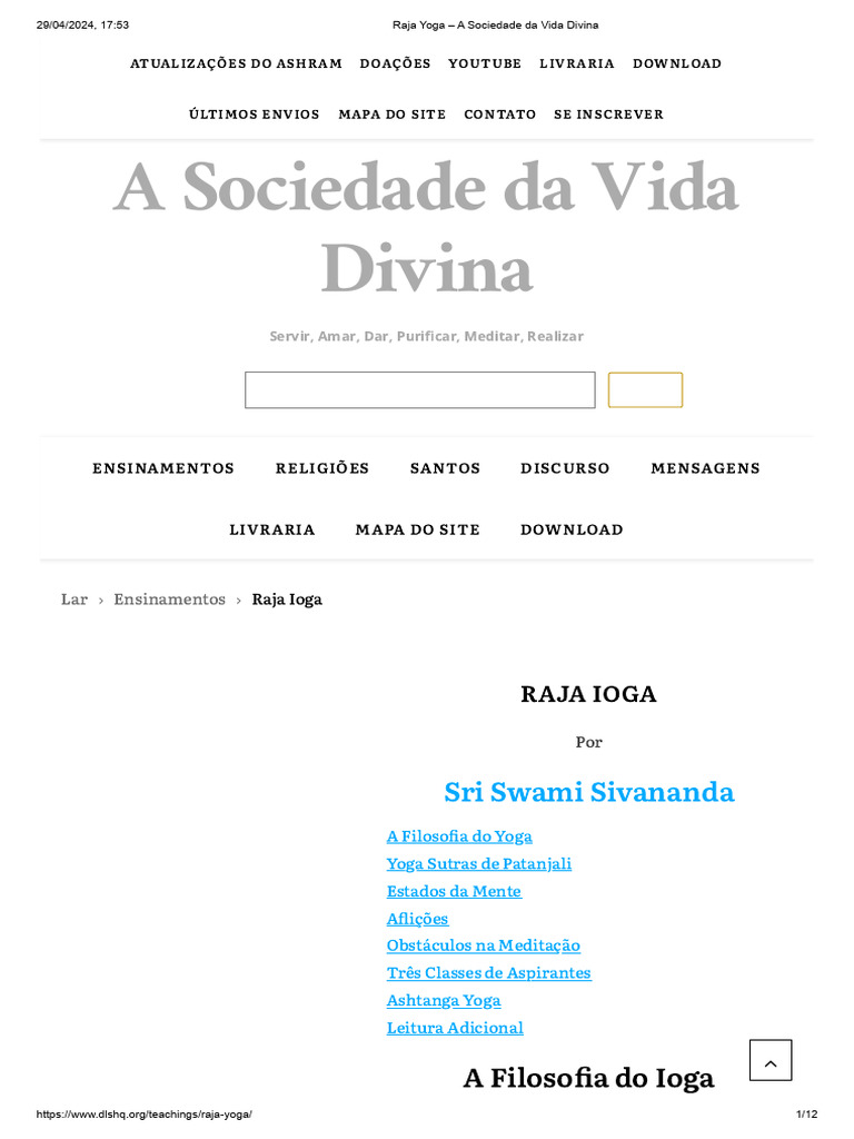 Filosofia do Raja Yoga e Prática | PDF | Ioga | Asana