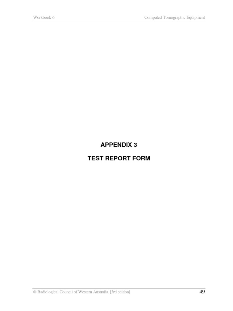 Workbook 6 2006 Test Report Form | PDF | Ct Scan | Tomography