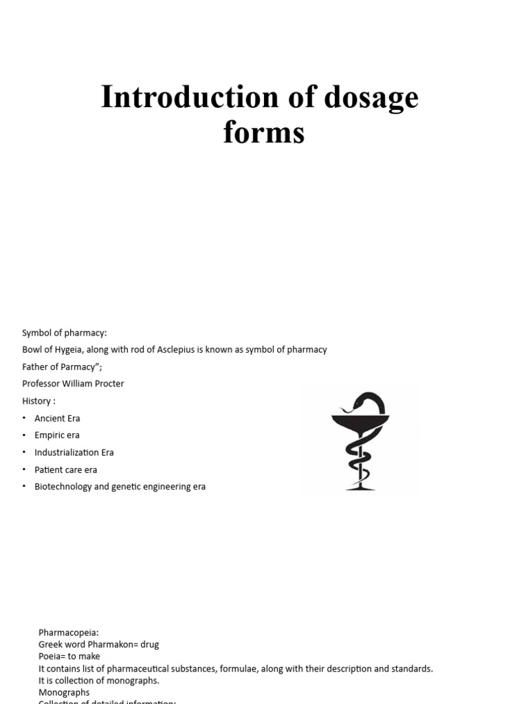 Introduction of dosage forms pdf