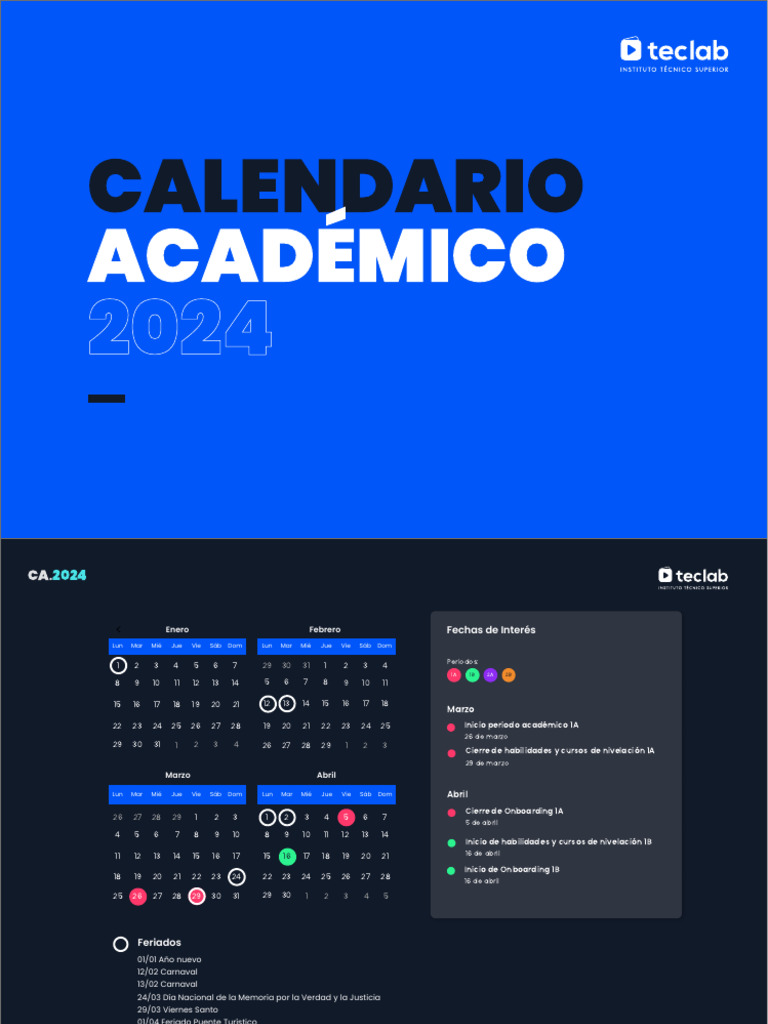 Calendario Académico 2024 | PDF