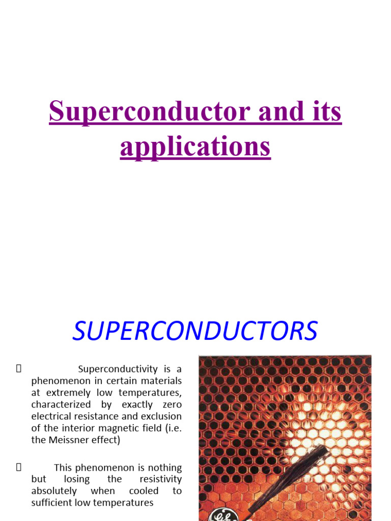 Superconductors: Properties and Applications | PDF | Superconductivity ...