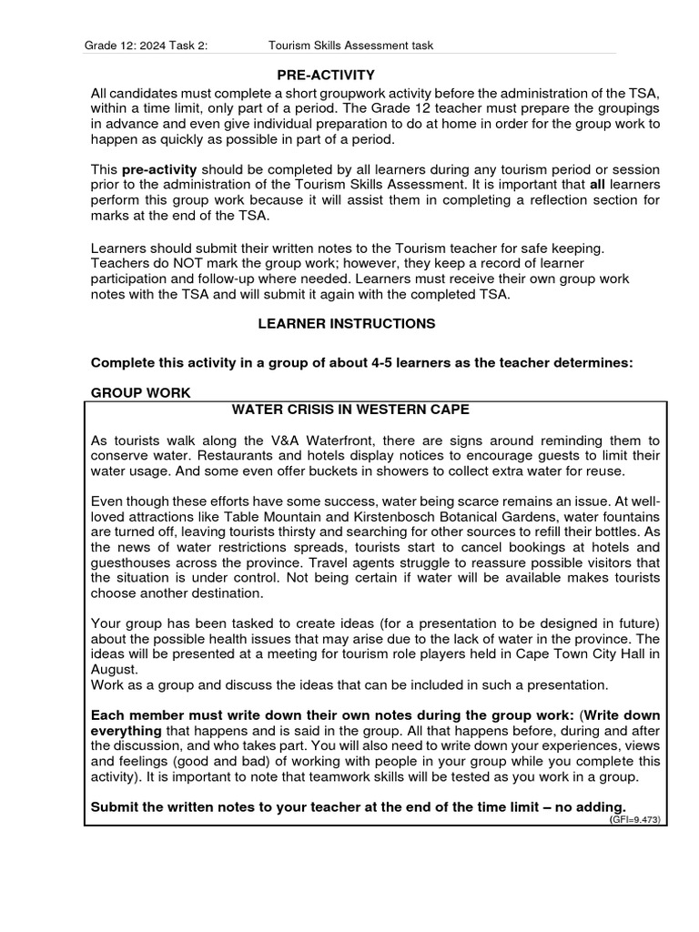 GP TSA Pre-Activity.docx | PDF | Learning