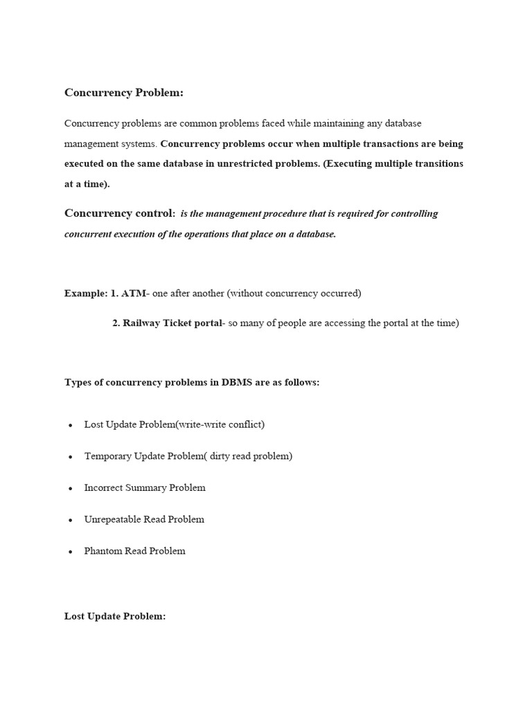 Concurrency Problem | PDF | Database Transaction | Databases