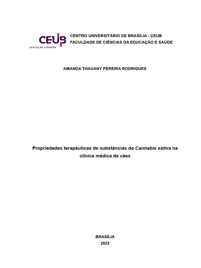 Centro Universitário de Brasília - Ceub Faculdade de Ciências Da ...