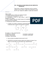 EXERCÍCIOS DE REVISÃO - REAÇÕES DE ÓXIDO-REDUÇÃO EM COMPOSTOS ORGÂNICOS